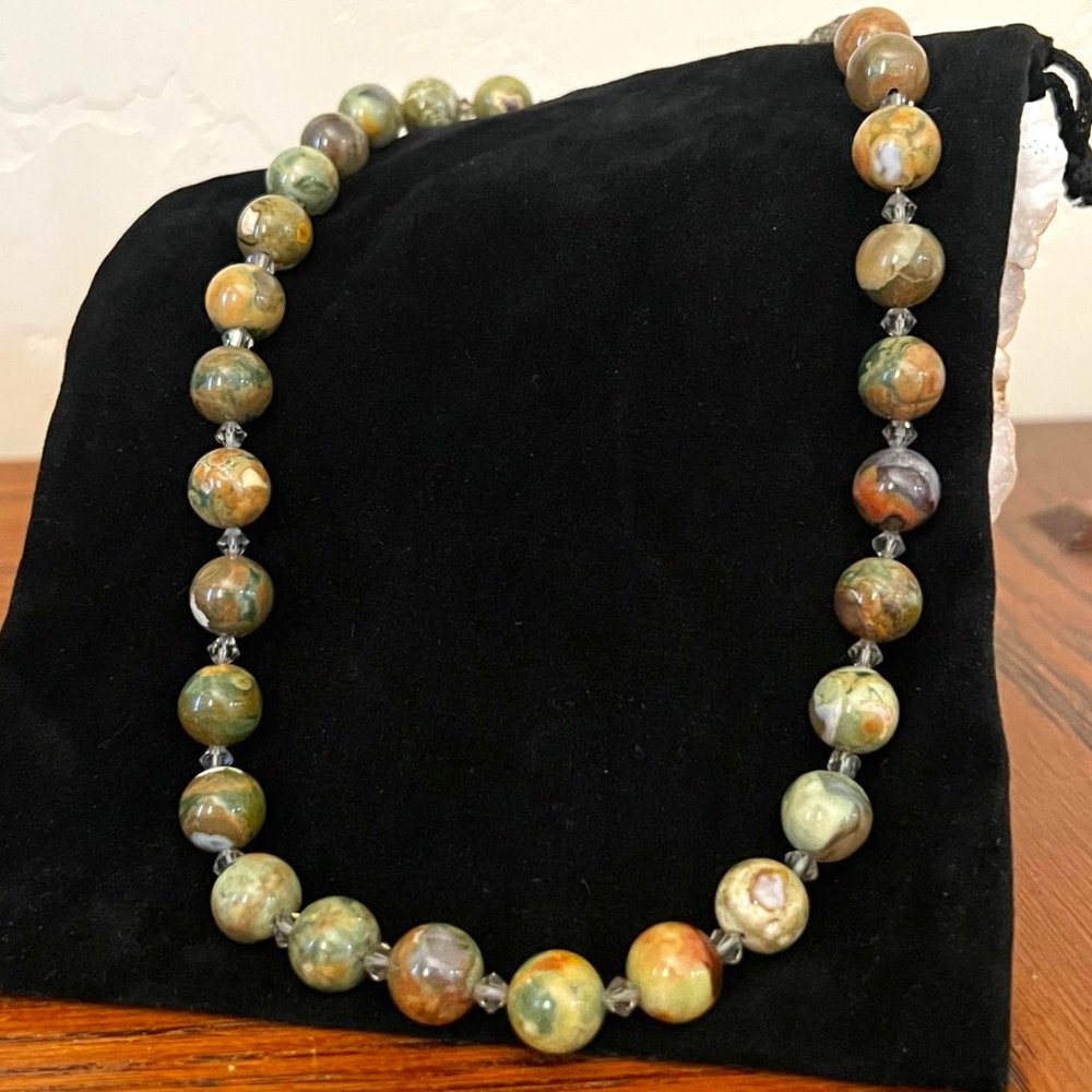 Rhyolite/Unakite Jasper Bead Necklace